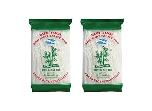 Pamai Pai® Doppelpack: 2 x 400g Rice Vermicelli Bun Tuo Reisnudeln Fadennudeln Bamboo Tree von Pamai Pai