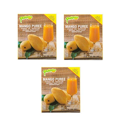 Pamai Pai® Dreierpack: 3 x 500g Mango Fruchtmark Püree Mangopüree Mus Mangopulp Pulp ungesüßt von Pamai Pai