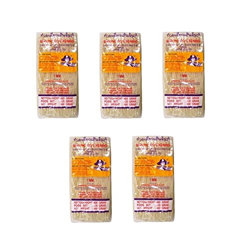 Reisnudeln 1mm Nudeln Pamai Pai® Bigpack: 5 x 400g dünne Reis Nudeln geschnitten Thailand dünn von Pamai Pai