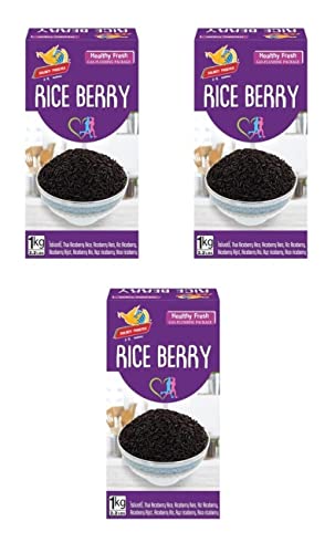 Rice Berry Reis Schwarz Pamai Pai® Dreierpack: 3 x 1kg Riceberry Schwarzer Reis Golden Phoenix von Pamai Pai