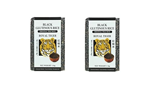 Schwarzer Klebreis Pamai Pai® Doppelpack: 2 x 1kg Royal Tiger Black Glutinous Rice von Pamai Pai