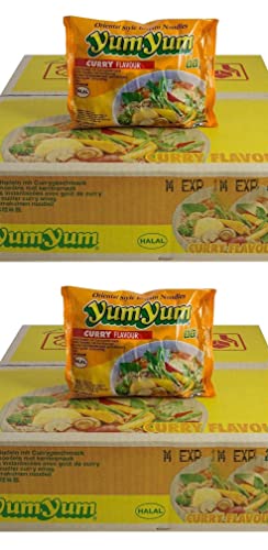 Yum Yum Curry Pamai Pai® Doppelpack: 2 Kartons Instant Nudelsuppen 60 x 60g Yum Yum Currygeschmack von Pamai Pai