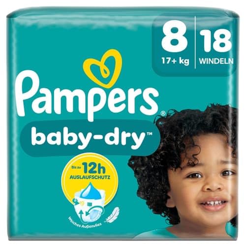 Pampers Baby-Dry Windeln Gr.8, Single Pack, 17+kg (18 piece) von Pampers