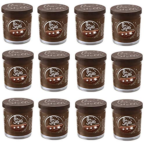 12x Pan di Stelle Crema Spalmabile Streichcreme mit Haselnüssen, Kakao und Pan di Stelle Kekse Körnern 190g von Pan di Stelle