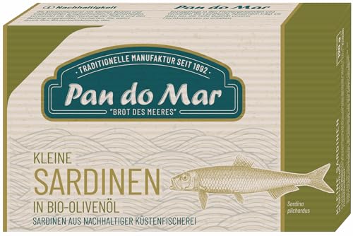 Pan do Mar Kleine Sardinen in Bio-Olivenöl (6 x 120 gr) von Pan do Mar