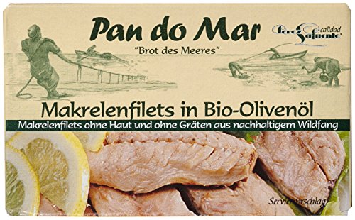 Pan do Mar Makrelenfilets in Bio Olivenöl, 5er Pack (5 x 120 g) von Pan do Mar