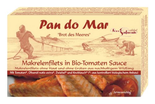 Pan do Mar Makrelenfilets in Bio Tomatensoße (1 x 120 g) von Pan do Mar