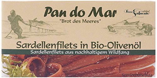 Pan do Mar Sardellenfilets (Anchovis) in Bio Olivenöl, 5er Pack (5 x 50 g) von Pan do Mar