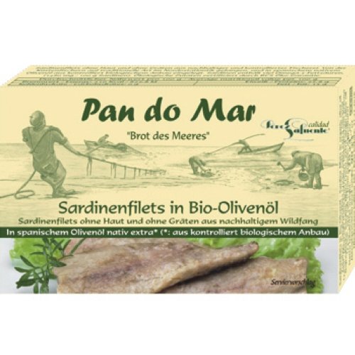 Pan do Mar Sardinenfilets in Bio-Olivenöl (1 x 120 gr) von Pan do Mar