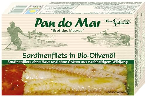 Pan do Mar Sardinenfilets in Bio-Olivenöl (6 x 120 gr) von Pan do Mar