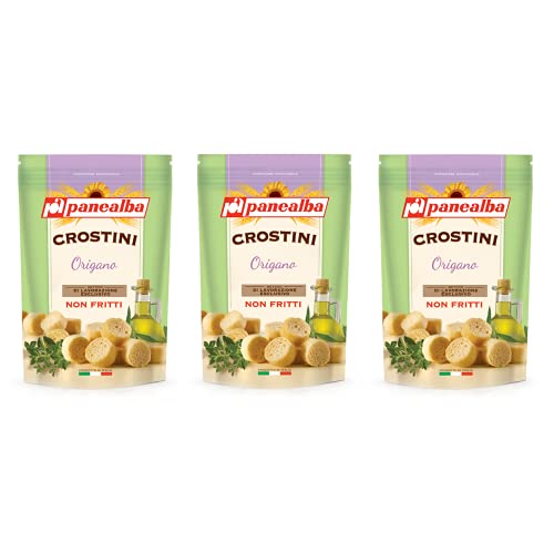 3x Panealba Crostini Origano Croutons mit Oregano Gesalzener Snack Nicht Gebraten Nicht Frittiertes 100g 3x Panealba Crostini Origano Croutons mit Oregano Gesalzener Snack Nicht Gebraten Nicht Frittiertes 100g von Panealba