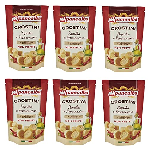 6x Panealba Crostini Paprika e Peperoncino Croutons mit Paprika and Chilli Gesalzener Snack Nicht Gebraten Nicht Frittiertes 100g 6x Panealba Crostini Paprika e Peperoncino Croutons mit Paprika and Chilli Gesalzener Snack Nicht Gebraten Nicht Frittiertes 100g von Panealba