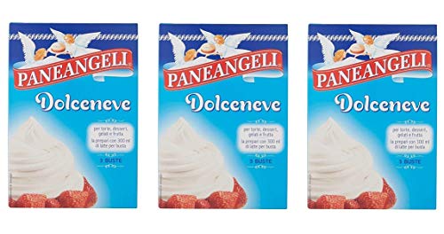 3x Paneangeli Dolceneve Preparato per guarnire dolci zubereitet um Desserts zu garnieren Pflanzenprodukt Gebäckprodukt ( 3 Beutel mit 100g ) 300g von Paneangeli