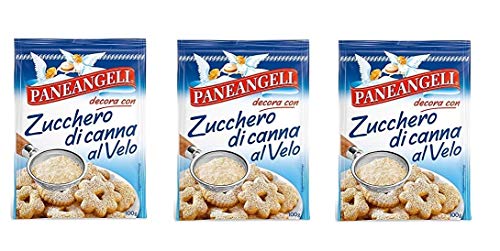 3x Paneangeli Zucchero di canna a velo Rohrzucker mit Schleier 100 g von Paneangeli