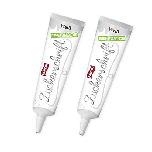 2x PANTIKI Zuckerschrift Tube 24g - Farbe: weiß - wiederverschließbar | Backwaren dekorieren einfach Torten verzieren Kuchen beschriften perfekter Zuckerguss weiss deckend für Plätzchen & Lebkuchen 2x PANTIKI Zuckerschrift Tube 24g - Farbe: weiß - wiederverschließbar | Backwaren dekorieren einfach Torten verzieren Kuchen beschriften perfekter Zuckerguss weiss deckend für Plätzchen & Lebkuchen von Pantiki
