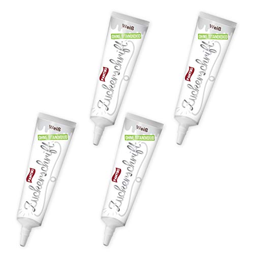 4x PANTIKI Zuckerschrift Tube 24g - Farbe: weiß - wiederverschließbar | Gebäck verzieren einfach Kuchen beschriften Torten dekorieren perfekter Zuckerguss weiss deckend für Lebkuchen & Plätzchen 4x PANTIKI Zuckerschrift Tube 24g - Farbe: weiß - wiederverschließbar | Gebäck verzieren einfach Kuchen beschriften Torten dekorieren perfekter Zuckerguss weiss deckend für Lebkuchen & Plätzchen von Pantiki