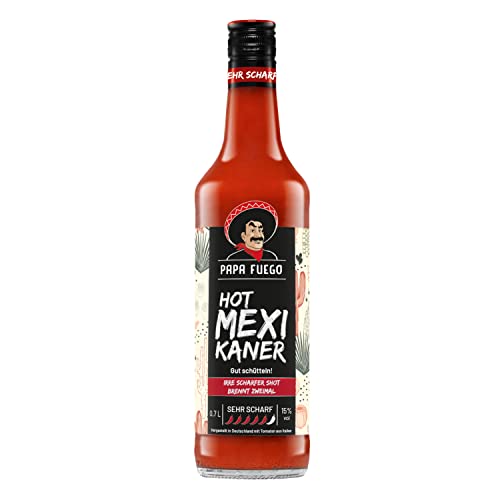 Papa Fuego Mexikaner (1 x 0.7 l) | Sehr scharfer Tomatenschnaps von Papa Fuego