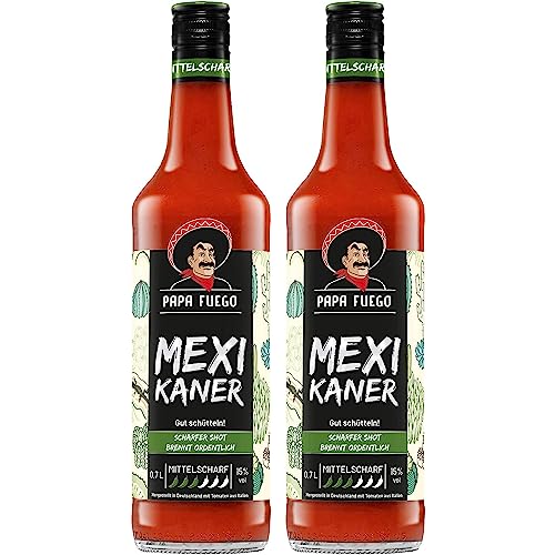 Papa Fuego Mexikaner (2 x 0.7 l) | Mittelscharfer Tomatenschnaps von Papa Fuego
