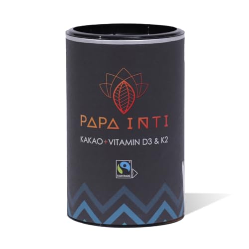 PAPA INTI Rohkakao Pulver, 350g Kakao mit pflanzlichem Vitamin D3 und K2, 3000 IE pro Einheit, Kakaopulver mit Kokosblütenzucker. Warm oder kalt genießen PAPA INTI Rohkakao Pulver, 350g Kakao mit pflanzlichem Vitamin D3 und K2, 3000 IE pro Einheit, Kakaopulver mit Kokosblütenzucker. Warm oder kalt genießen von Papa Inti