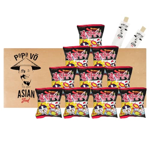 10er Pack (10x120g) Samyang Zzaldduck Hot Chicken Snack süss scharf (Papa Vo®) von Papa Vo