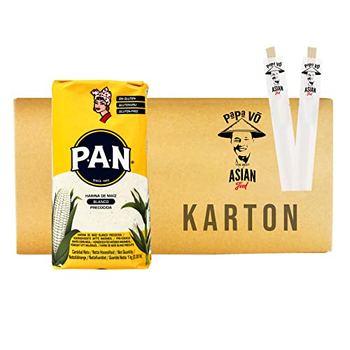 10er Pack (10x1kg) Harina Pan Vorgekochtes WEISSES Maismehl (Papa Vo®) von Papa Vo