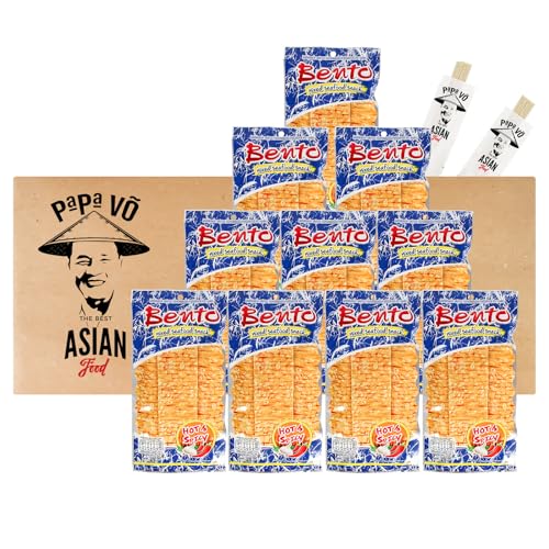 10er Pack (10x20g) Bento Mix (blau) Meeresfrüchte Snack Hot&Spicy Geschmack (Papa Vo®) von Papa Vo
