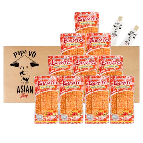 10er Pack (10x20g) Bento Mix Meeresfrüchte Snack Hot Namprik Geschmack (Papa Vo®) von Papa Vo