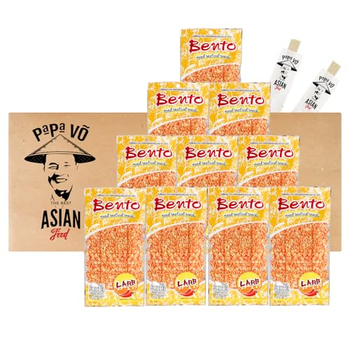 10er Pack (10x20g) Bento Mix Meeresfrüchte Snack Laab Geschmack (Papa Vo®) von Papa Vo