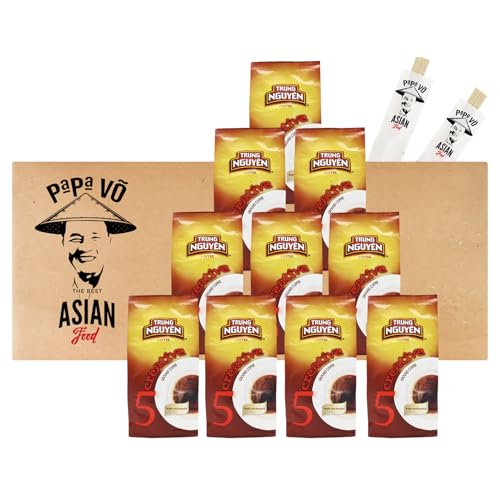 10er Pack (10x250g) Trung Nguyen Creative 5 Vietnam Kaffee Premium Arabica gemahlen + 2 Papa Vo Chopsticks von Papa Vo