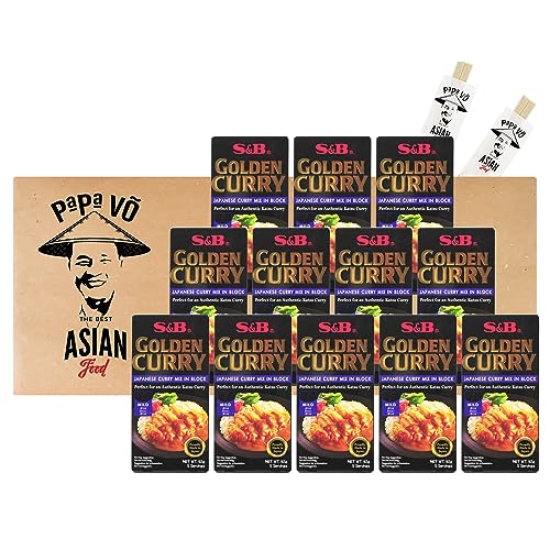 12er Pack (12x92g) S&B Golden Japan Curry im Block MILD (Papa Vo®) von Papa Vo
