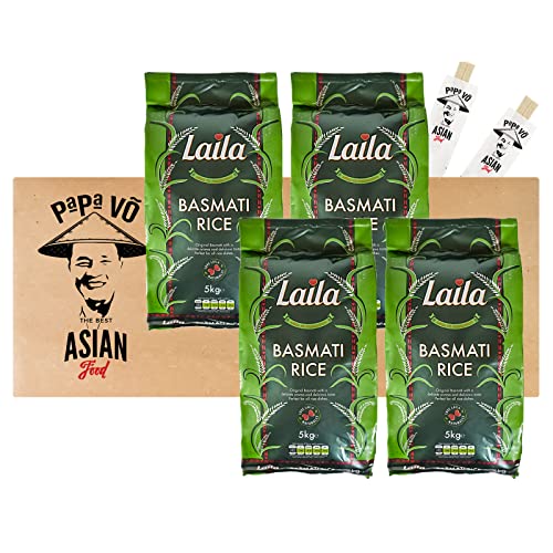 20kg (4x5kg) Laila Basmati Langkorn Reis aus Pakistan (Papa Vo ®) von Papa Vo