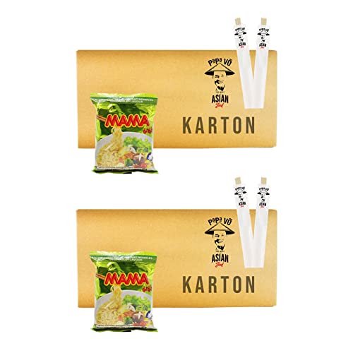 2Kartons (60x60g) Mama Tütensuppen Nudeln mit Gemüse Geschmack (Papa Vo) von Papa Vo
