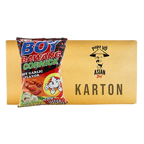 40er Pack (40x 100g) Boy Bawang Frittierter Mais mit Knoblauch, scharf (Papa Vo®) von Papa Vo