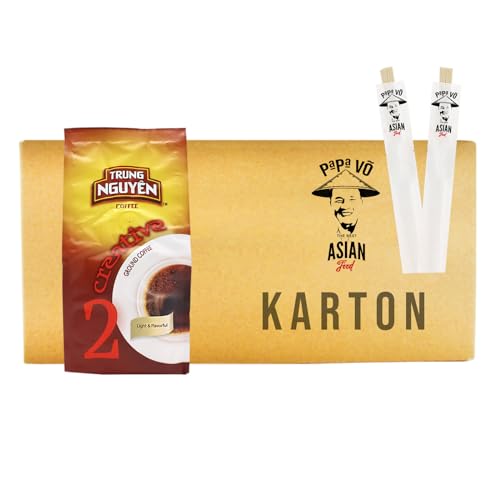 40er Pack (40x250g) Trung Nguyen Creative 2 Vietnam Kaffee Arabica Robusta gemahlen + 2 Papa Vo Chopsticks von Papa Vo
