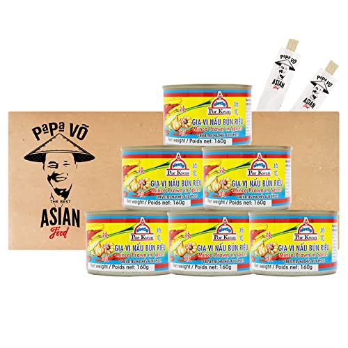 5er Pack (5x160g) Por Kwan Gia Vi Bun Rieu Tom Garnelenpaste mit Gewürzen für Reisnudelsuppe (Papa Vo ®) von Papa Vo