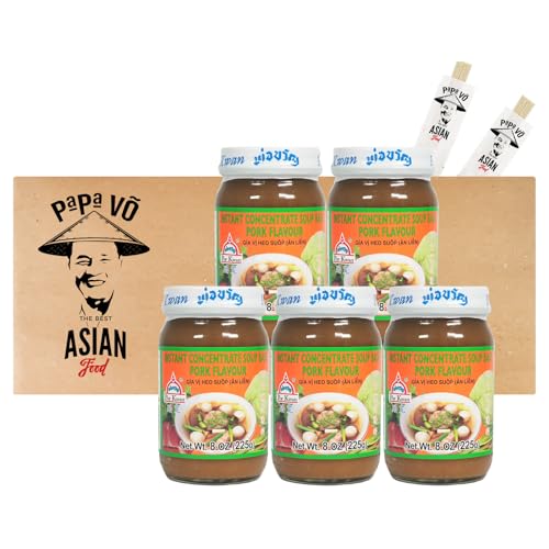 5er Pack (5x225g) Por Kwan Instant Suppenpaste mit Schwein Geschmack (Papa Vo®) von Papa Vo