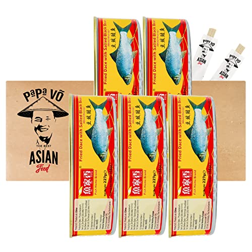 5er Pack (5x227g) Yu Jia Xiang Frittierter Hasel Fisch mit schwarzen fermentierten Bohnen (Papa Vo®) von Papa Vo
