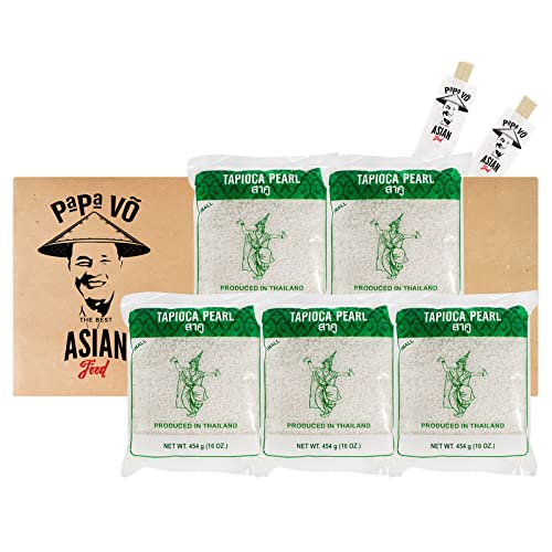 5er Pack (5x454g) Thai Dancer Kleine Tapiokaperlen für Asia Dessert (Papa Vo®) von Papa Vo