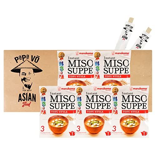 5er Pack (5x57g(15Portionen)) Marukome Misosuppe Tofu Style (Papa Vo®) von Papa Vo