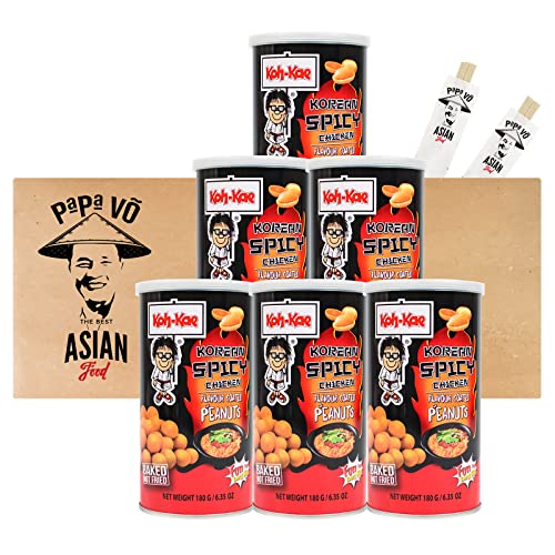 6er Pack (6x180g) Koh Kae Korean Spicy Chicken Erdnüsse (Papa Vo®) von Papa Vo