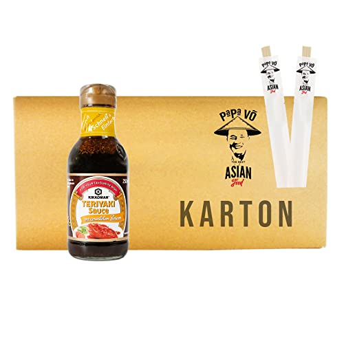 6er Pack (6x250ml) Kikkoman Teriyaki Sauce mit geröstetem Sesam (Papa Vo®) von Papa Vo