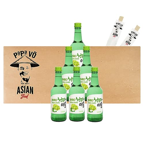6er Pack (6x360ml) Jinro Green Grape Koreanisches Alkoholisches Getränk mit Traubengeschmack 13% vol. (Papa Vo®) von Papa Vo