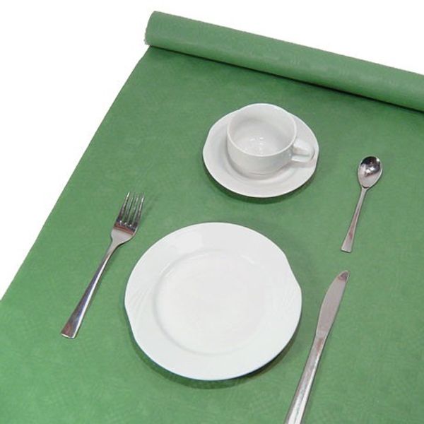 Tischdecke dunkelgrün, auf Rolle in tollem Damastdesign, Papier 8x1,2m von Papstar