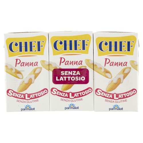 Parmalat Chef Panna Senza Lattosio Laktosefreie Kochcreme Glutenfrei ( 3 x 125ml ) Sauce zum Kochen von Parmalat