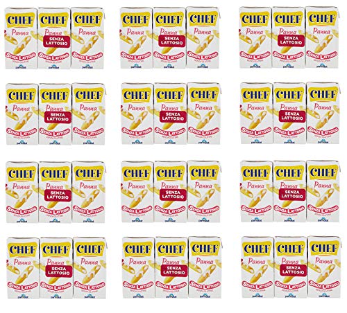 Parmalat Chef Panna Senza Lattosio Laktosefreie Kochcreme Glutenfrei ( 36 x 125ml ) Sauce zum Kochen von Parmalat