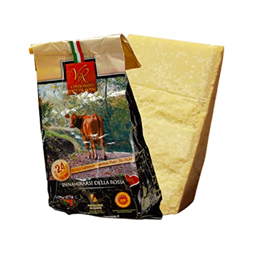 Parmigiano Reggiano DOP "Vacche Rosse" (rote Kühe) 24 Monate 1 Stücke - insgesamt kg.1. Direkt von den Consorzio Vacche Rosse produziert (Roter Aufkleber) von Consorzio Vacche Rosse