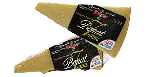 Die beste Parmigiano Reggiano von Italie , Landwirtschaftsbetrieb Bonat, 7 Jahre gereift , 2 Stücke von 500 gr, vakuumverpackt, in einem Frischhaltebeutel aus Baumwolle von Parmigiano Reggiano g.U.