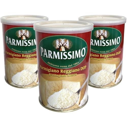 Parmigiano Reggiano PDO Parmissimo, frisch gerieben - 3 Glas x 160 gr von Parmissimo