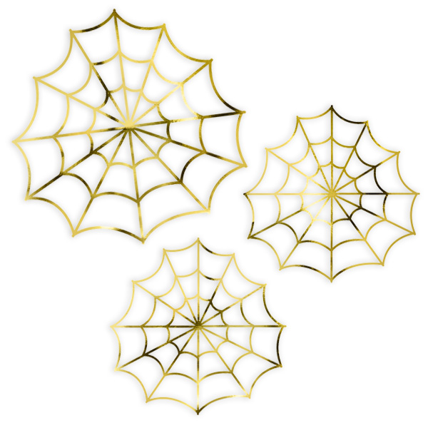 Deko-Spinnennetze im 3er Pack, Tischdeko zu Halloween von Partydeco