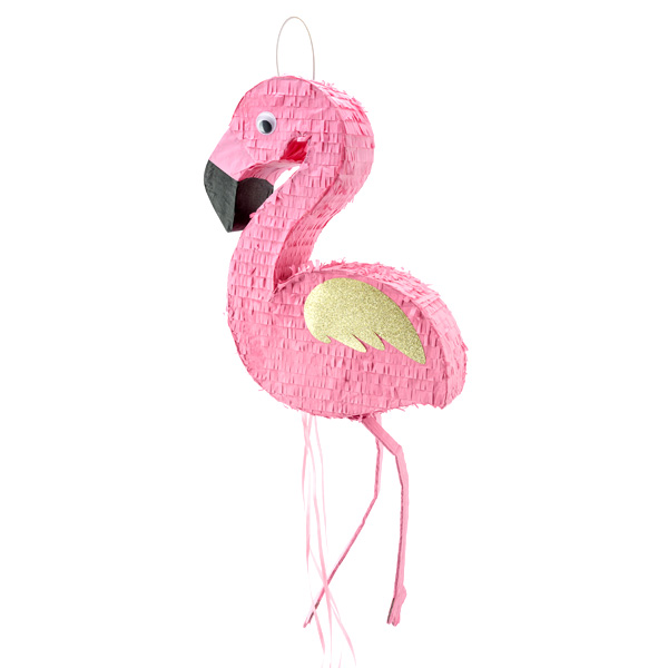 Flamingo-Pinata aus Pappe, 25cm x 55cm von Partydeco